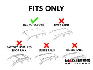 FIAT 500L Roof Rack Luggage Bars - Smooth Roof - Black - OMAC 